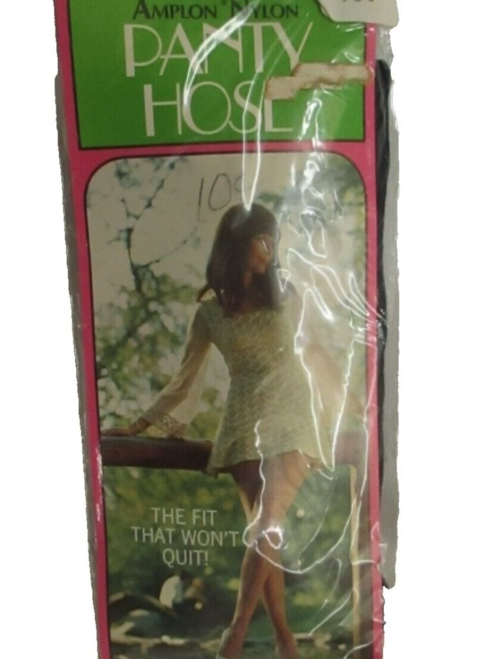 Vintage 1 Nylon Panty Hose Original 1960's NIP Amplon Petite Medium Blue